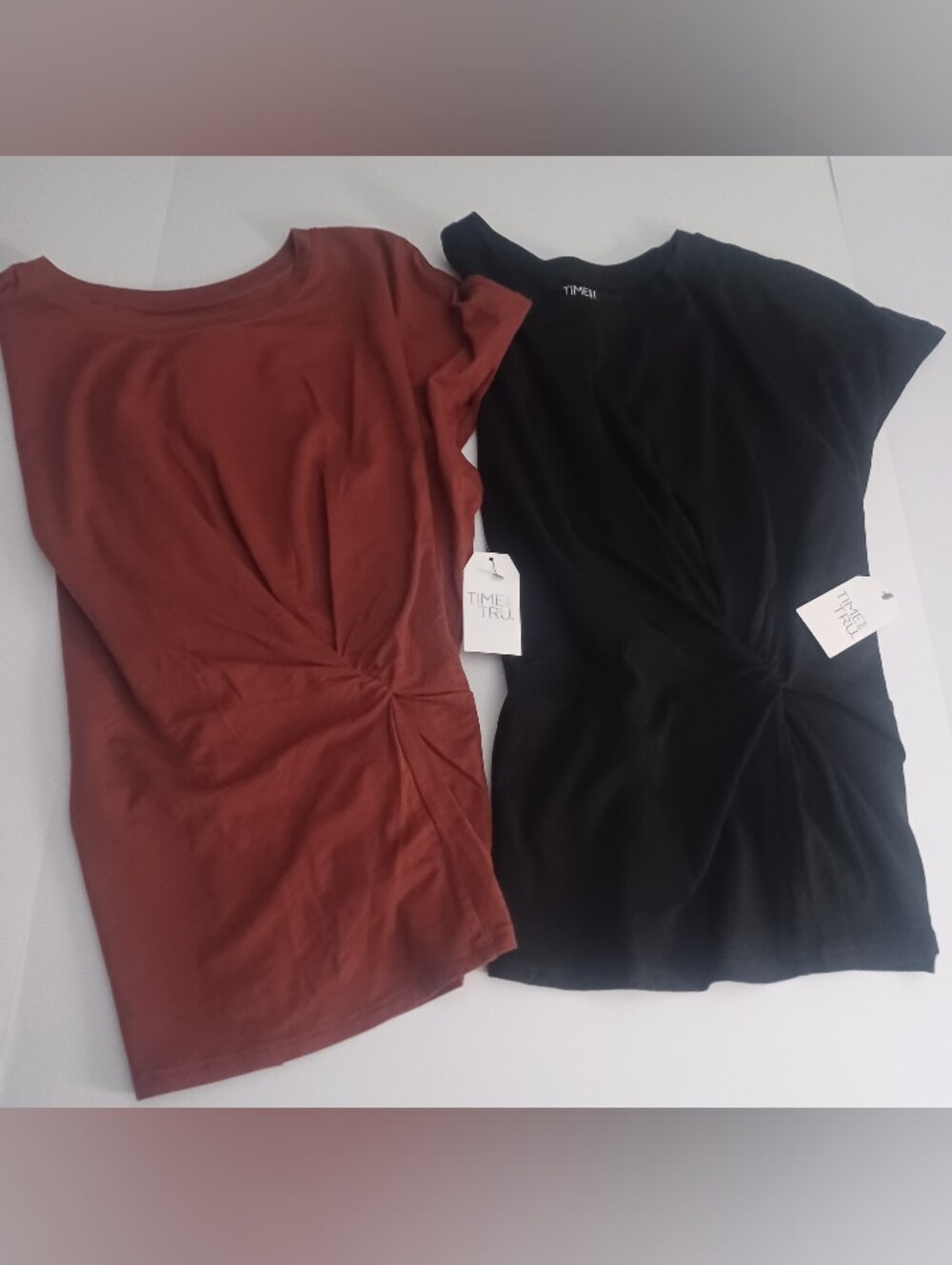 Time And Tru Ruched Side Top Sz XL Lot Of 2